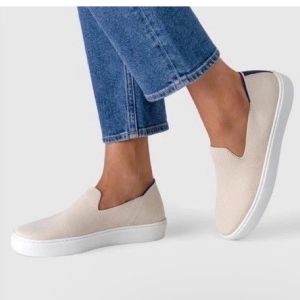 Rothy's Slip-On Sneakers in Cream with White Sole